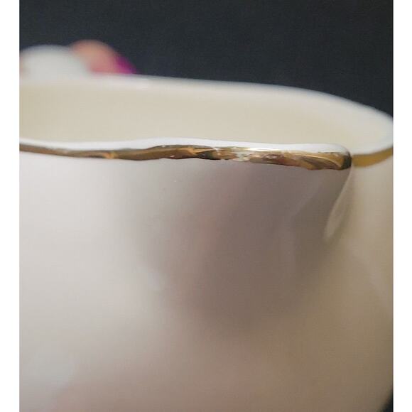 VTG Canonsburg Gravy Boat w/ Underplate Floral Yellow Trim White China GUC - Picture 10 of 11